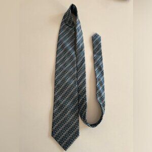 JOSEPH & FEISS 100% Silk Tie Brown Blue Business Office Wedding Guest Occasion